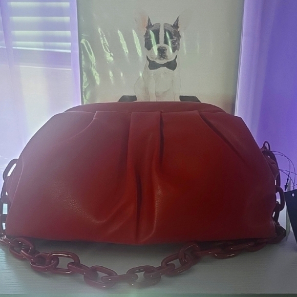 Badgley Mischka Red Frame Clutch Shoulder Bag W/ Chain (NWT)(MSRP $129) ✨️❤️✨️ - Picture 4 of 6